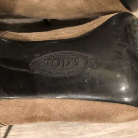 TOD’S Suede Patent Ankle Boot Heels Size 36.5 - Picture 9 of 9